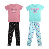 H&H Girls Pyjamas Combo - SKY BLUE & PINK