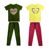 H&H Girls Pyjamas Combo - YELLOW & GREEN