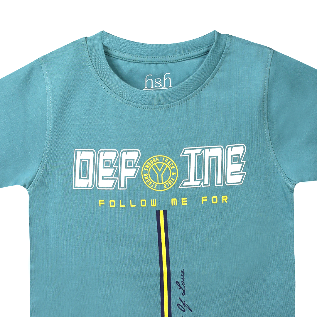 H&H Round Neck T-Shirt Cyan Blue (KHC006)