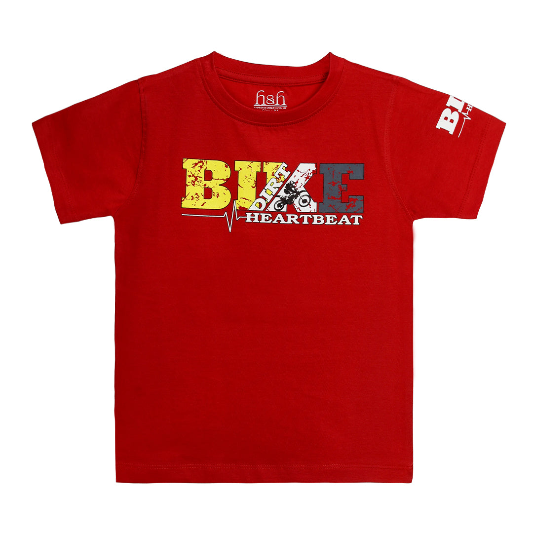 H&H Round Neck T-Shirt Half sleeve Red  (KHC009)