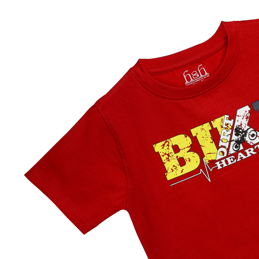 H&H Round Neck T-Shirt Half sleeve Red  (KHC009)