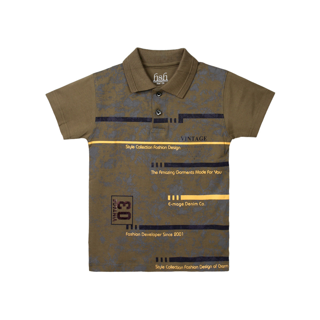 H&H Kids Polo T-Shirt Military Green (KHC004)