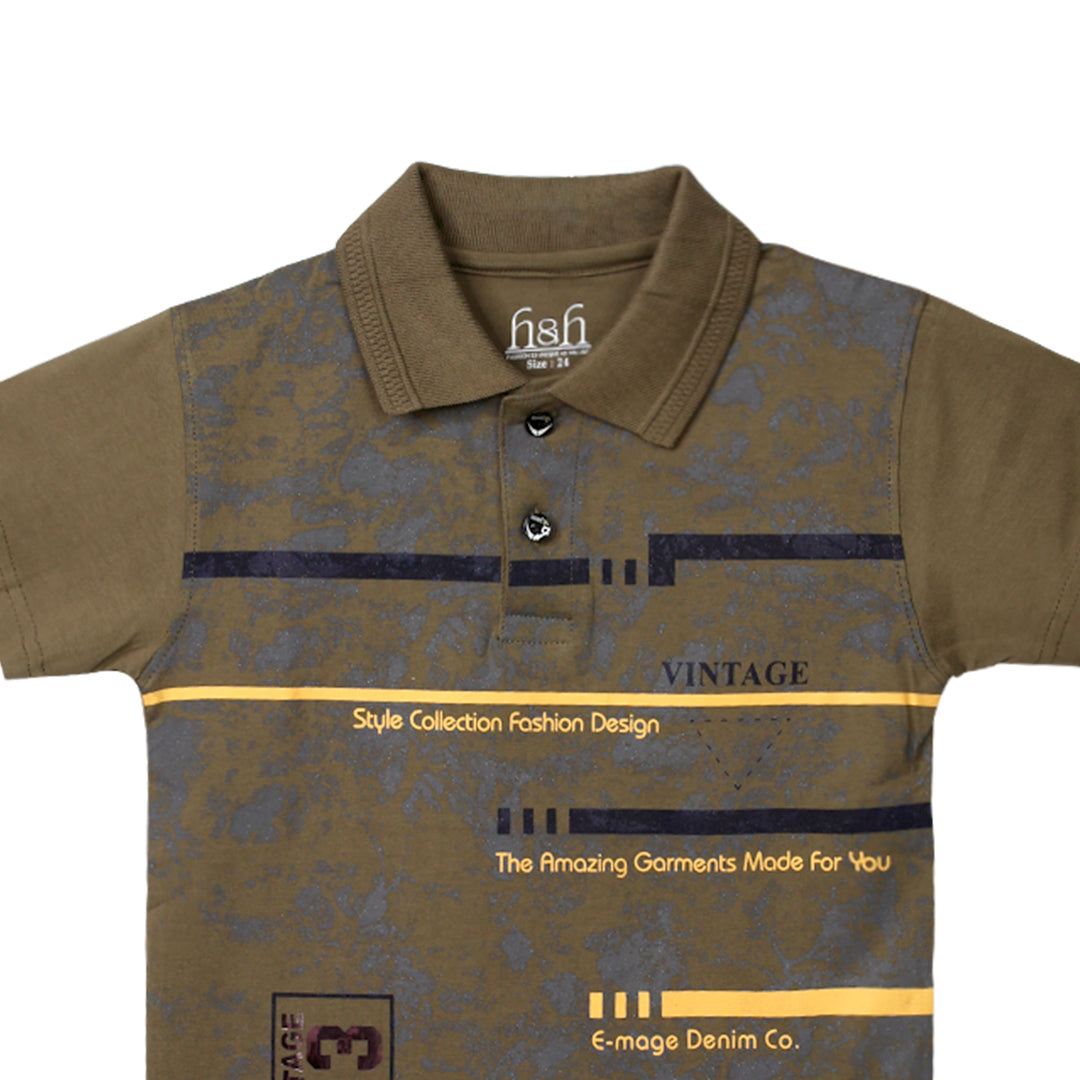 H&H Kids Polo T-Shirt Military Green (KHC004)