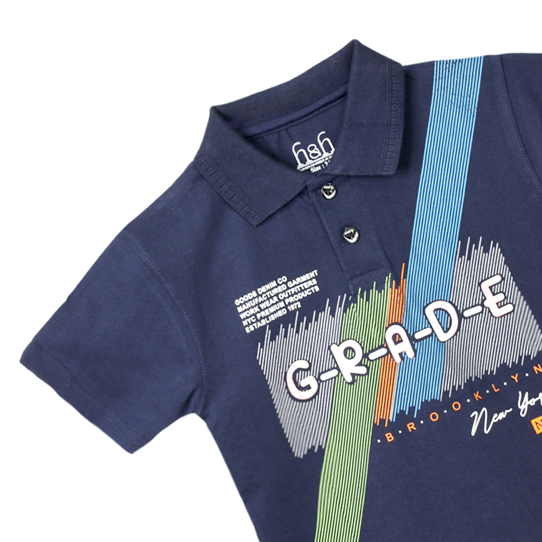 H&H Kids Polo T-Shirt Navy Blue (KHC004)