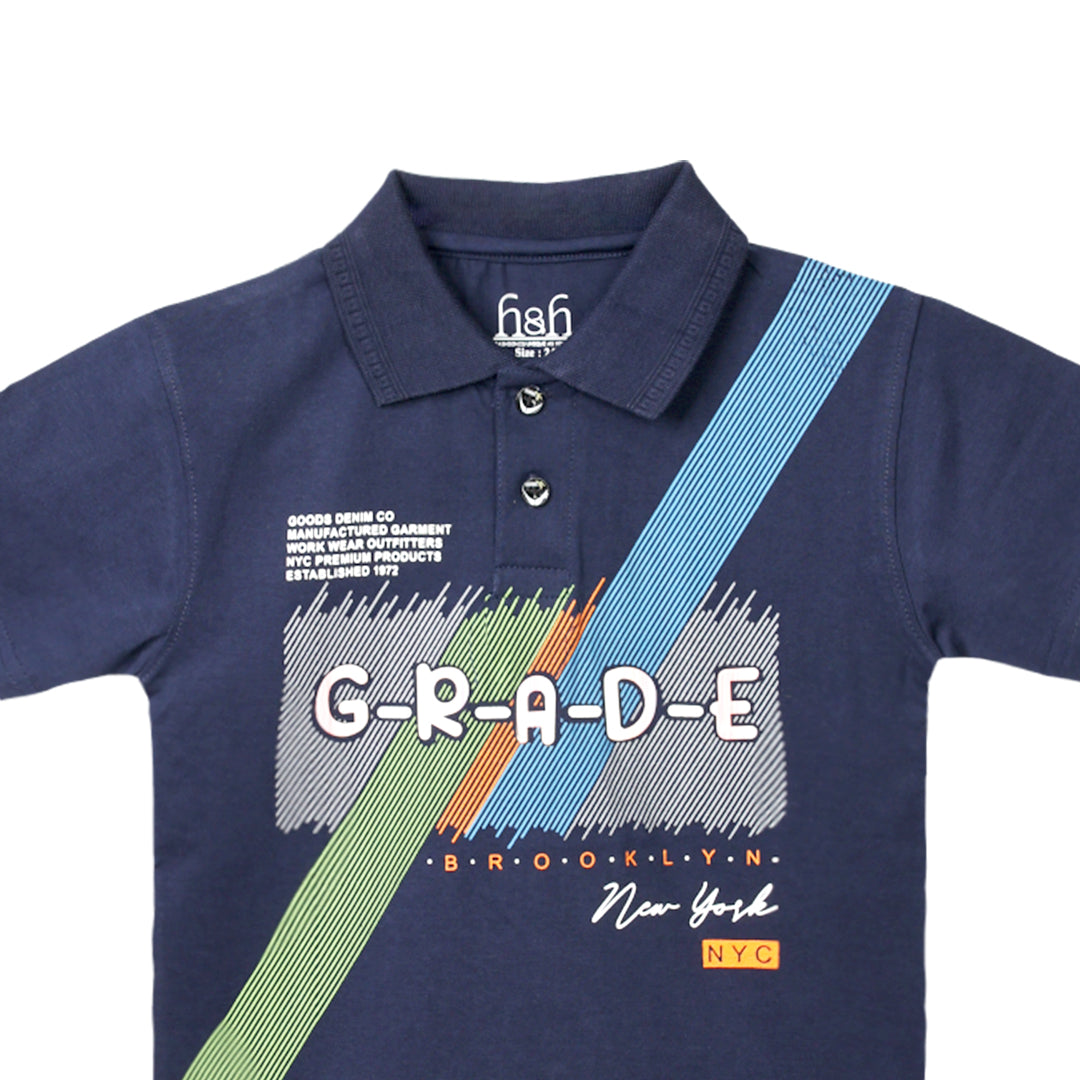 H&H Kids Polo T-Shirt Navy Blue (KHC004)