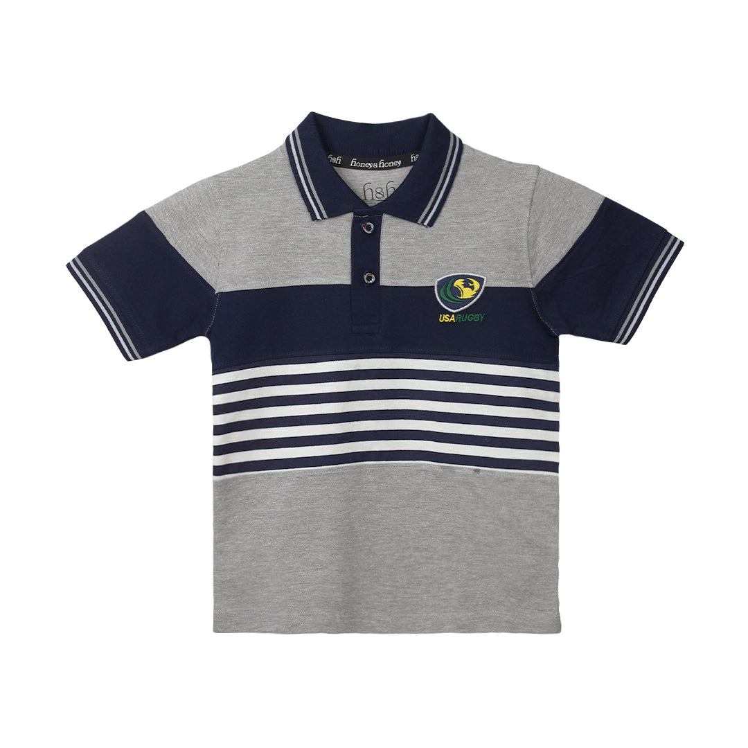 H&H Kids Polo T-shirt Grey Navy (KHC012)