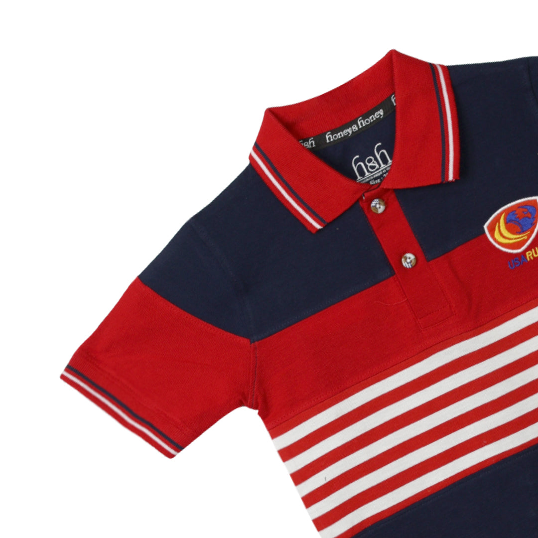 H&H Kids Polo T-shirt Navy Red (KHC012)