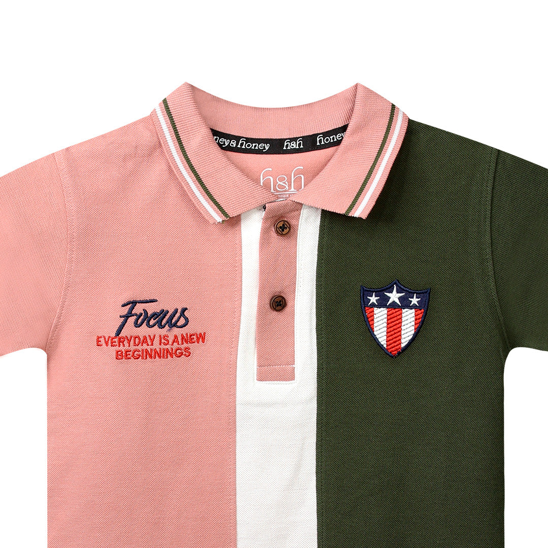 H&H Kids Polo T-shirt Onion Pink Olive Green (KHC010)