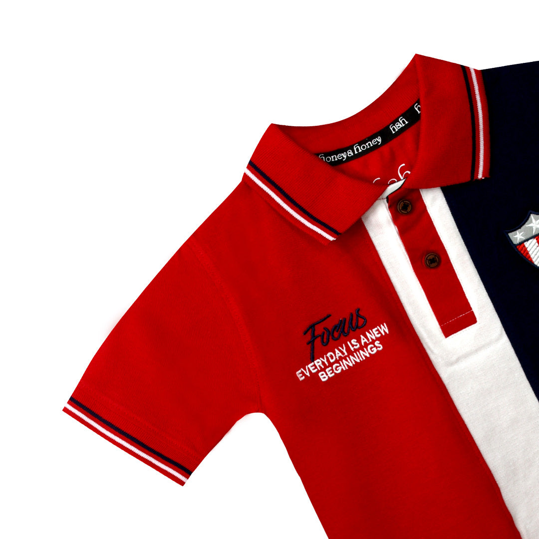 H&H Kids Polo T-shirt Red Navy (KHC010)
