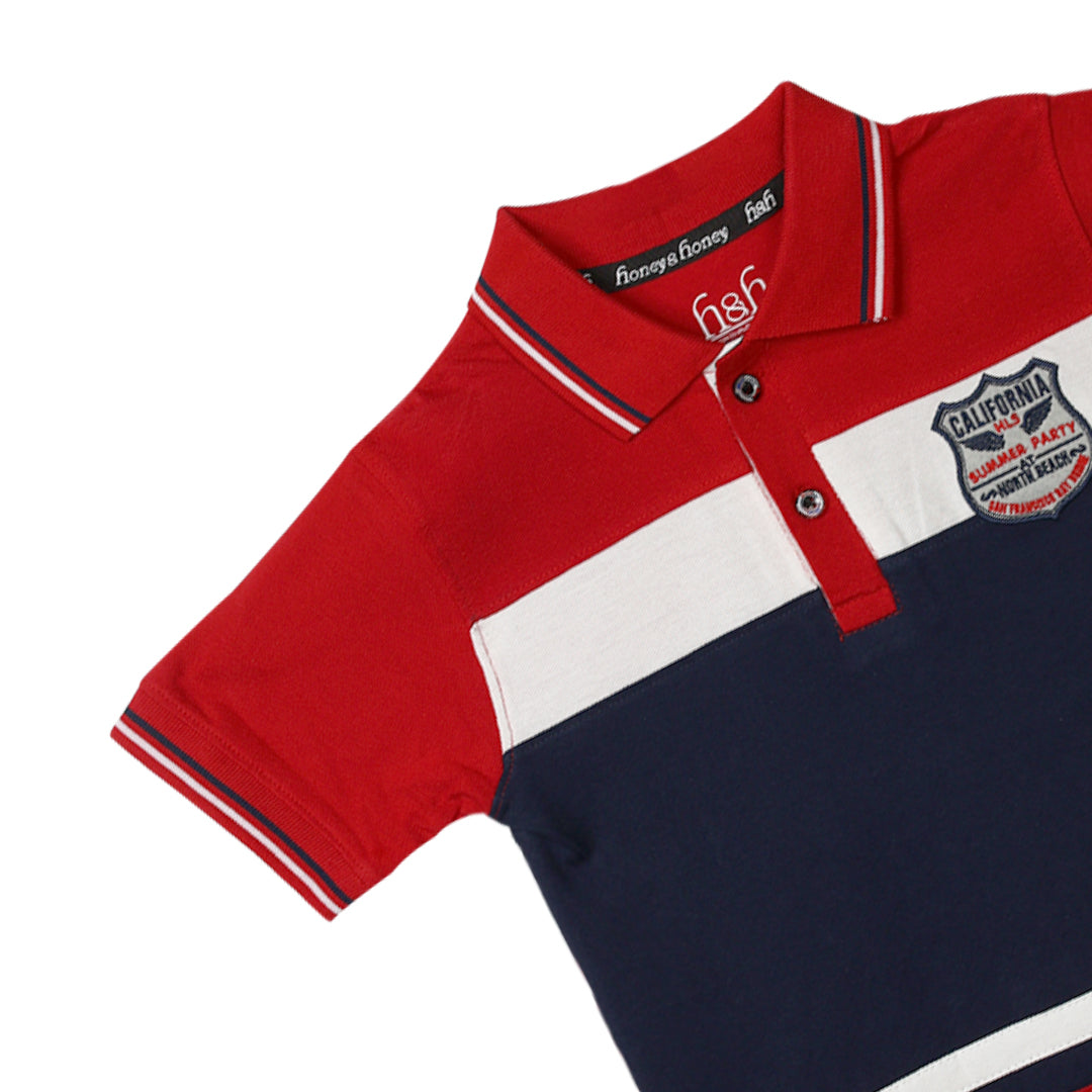 H&H Kids Polo T-shirt Red Navy (KHC011)