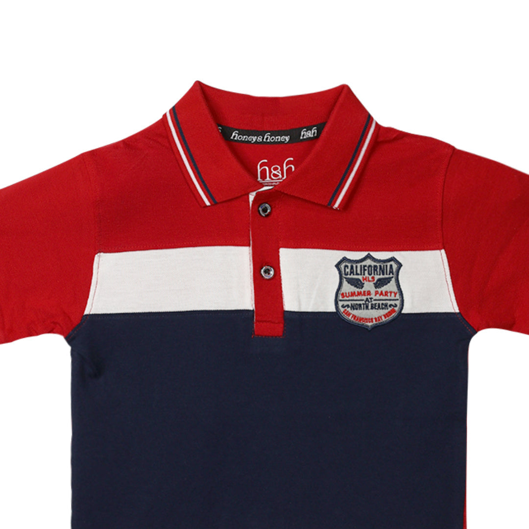 H&H Kids Polo T-shirt Red Navy (KHC011)