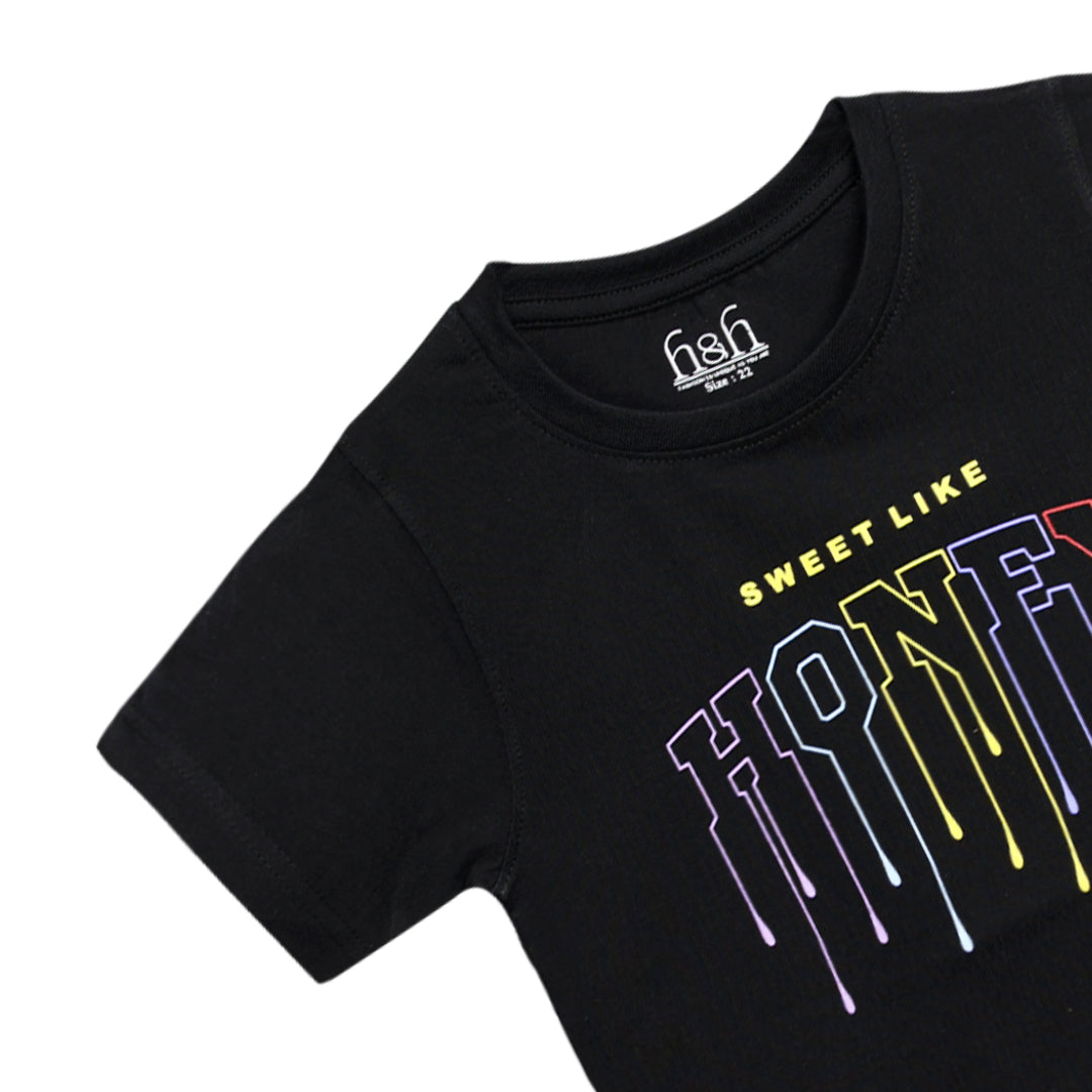 H&H Round Neck T-Shirt Half sleeve Black (KHC009)