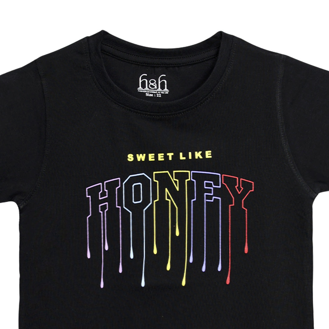 H&H Round Neck T-Shirt Half sleeve Black (KHC009)