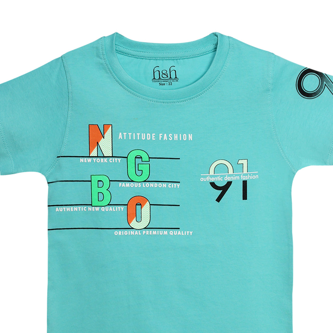 H&H Round Neck T-Shirt Half sleeve Mint Green (KHC009)