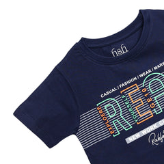 H&H Round Neck T-Shirt Half sleeve Navy (KHC009)