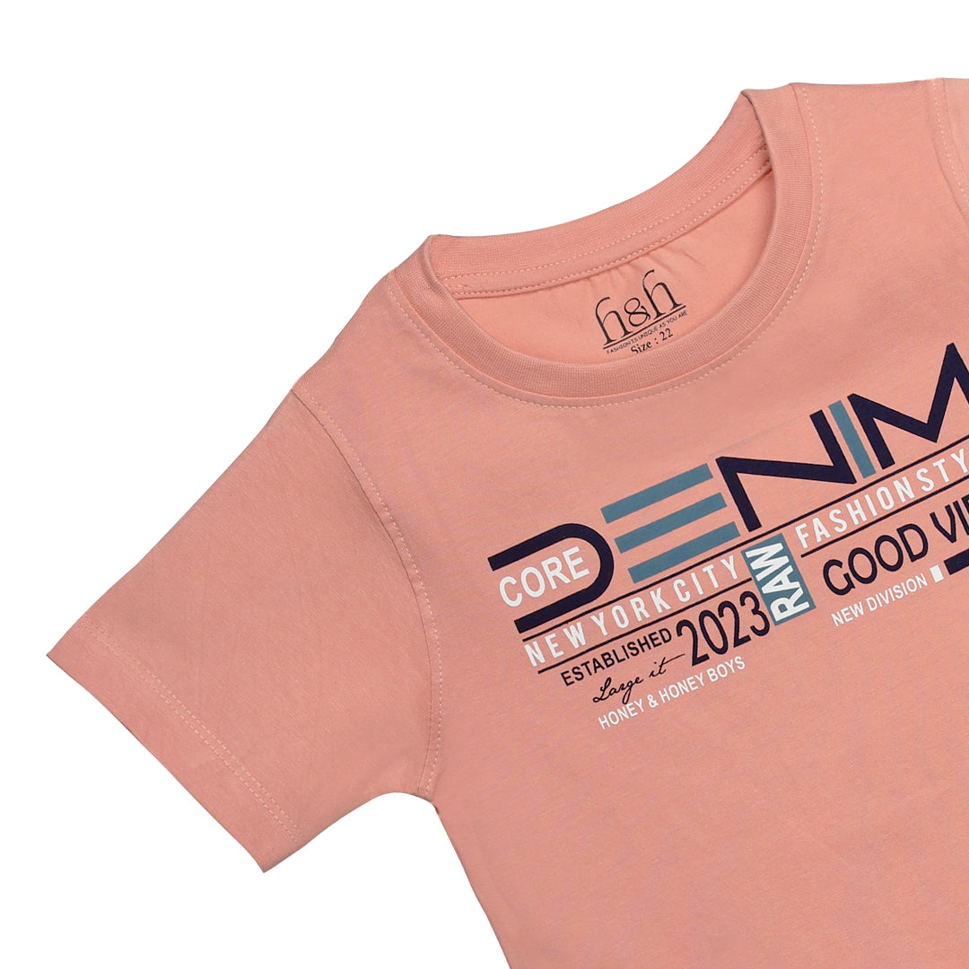 H&H Round Neck T-Shirt Half sleeve Pink (KHC009)