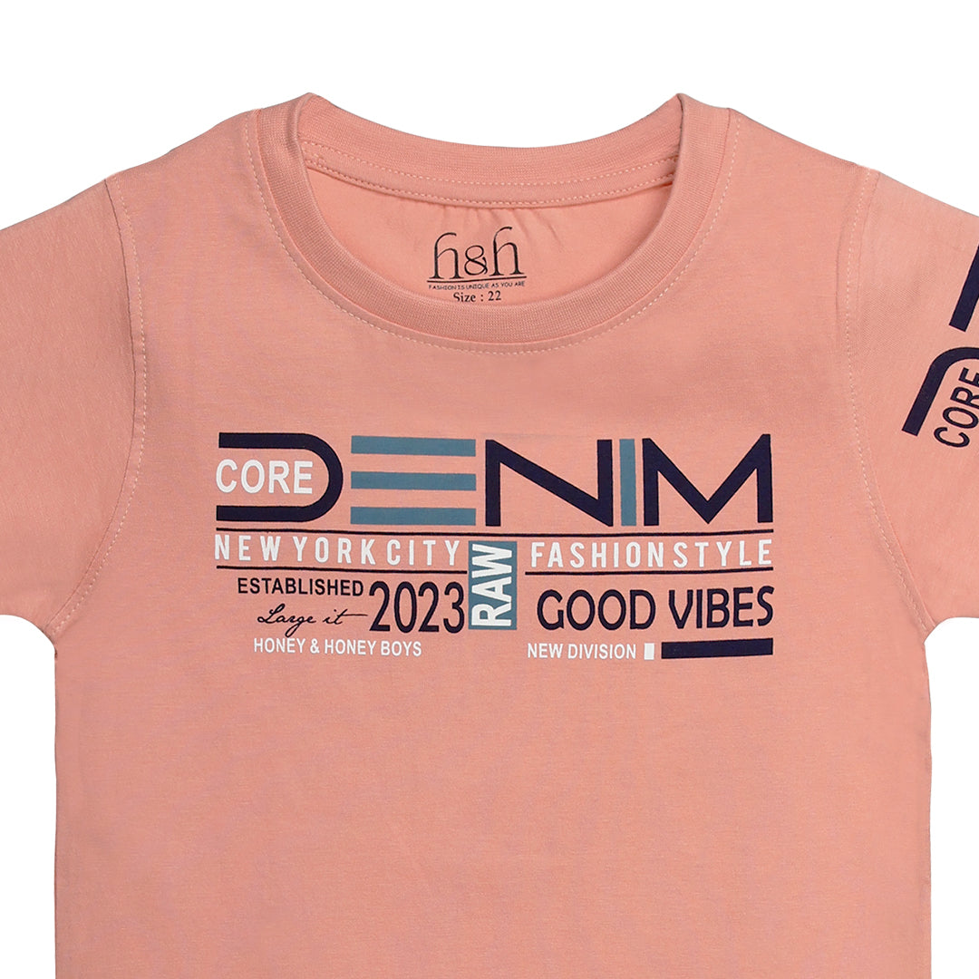 H&H Round Neck T-Shirt Half sleeve Pink (KHC009)