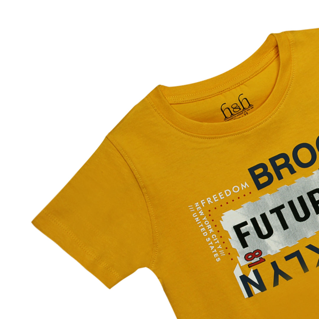 H&H Round Neck T-Shirt Half sleeve Steel Yellow (KHC009)