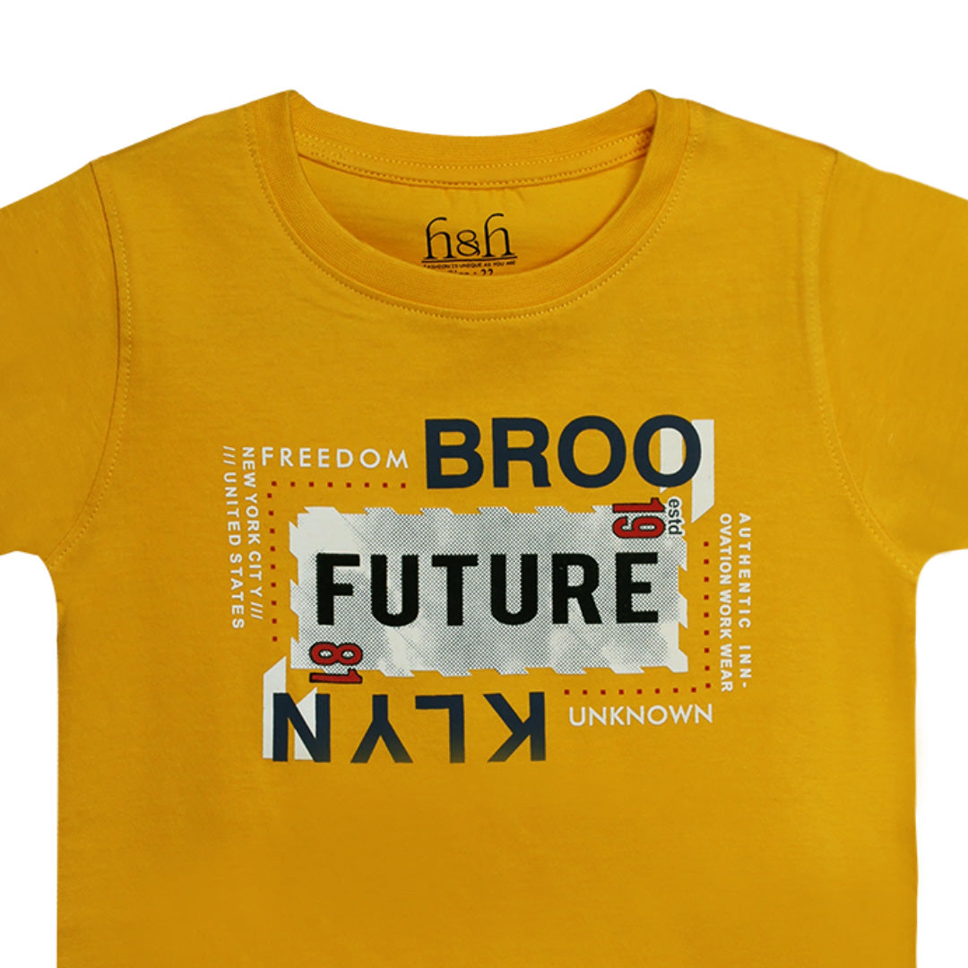 H&H Round Neck T-Shirt Half sleeve Steel Yellow (KHC009)