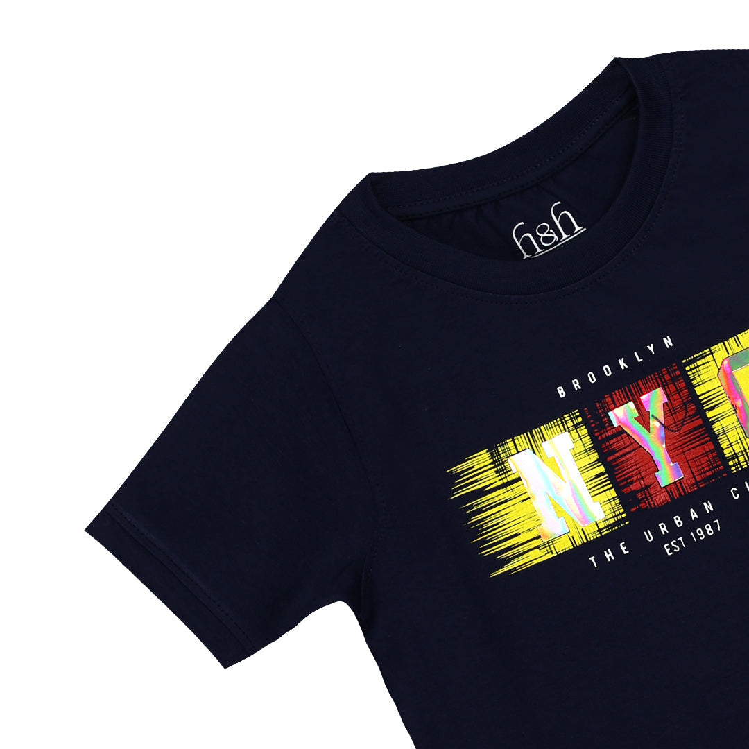 H&H Round Neck T-Shirt Navy Blue (KHC006)