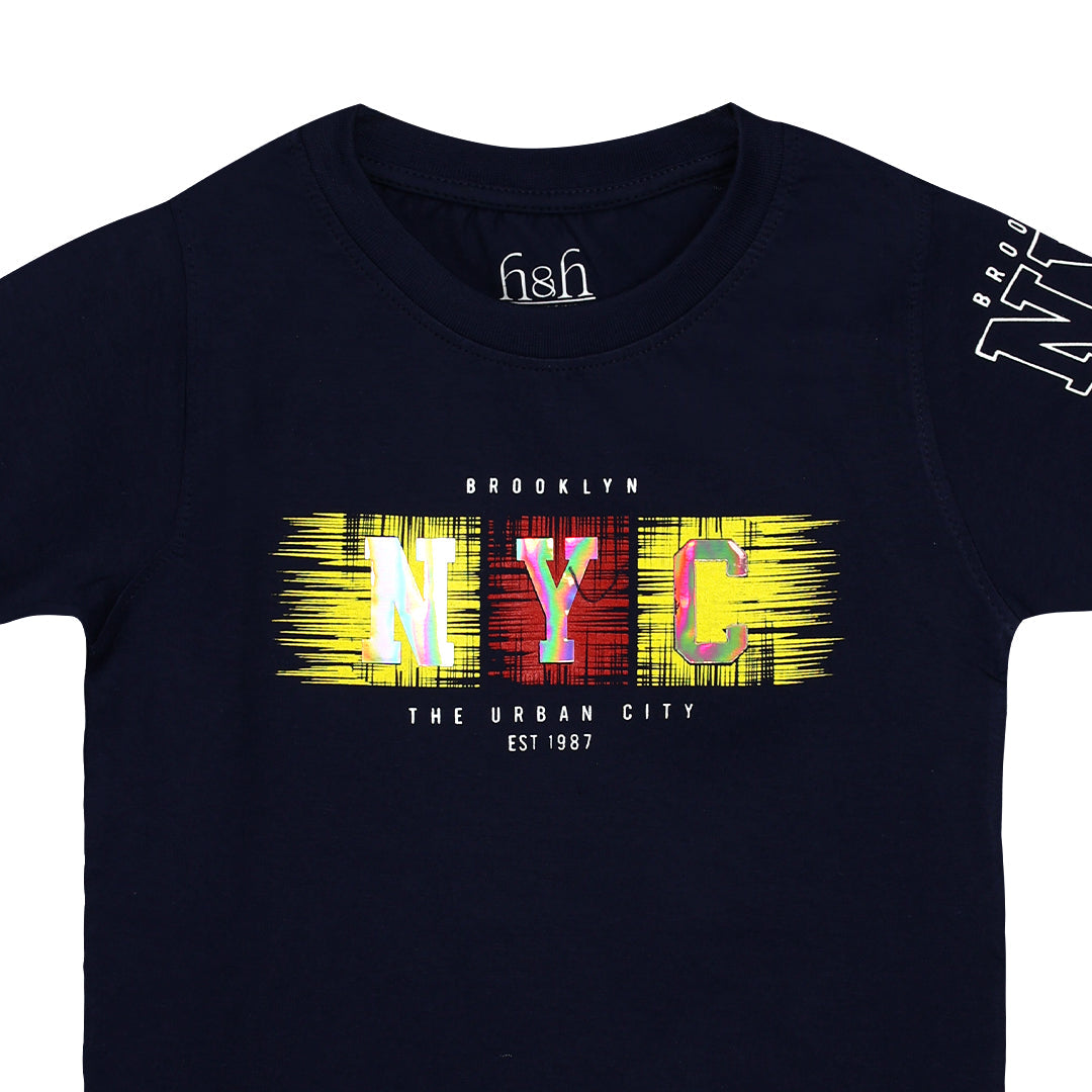 H&H Round Neck T-Shirt Navy Blue (KHC006)