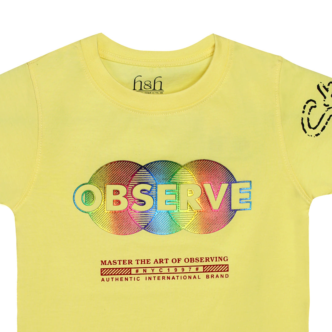 H&H Round Neck T-Shirt Yellow (KHC006)